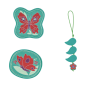 Preview: DerDieDas ErgoFlex Light Butterfly Garden  Schulrucksack-Set 5 tlg