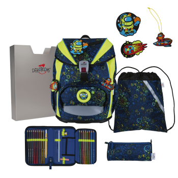 DerDieDas ErgoFlex Light Neon Crazy  Schulrucksack-Set