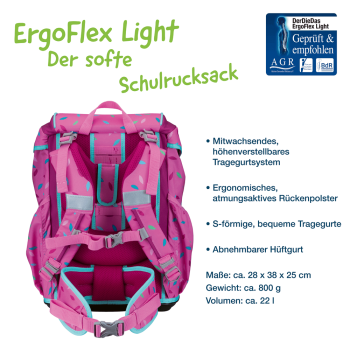 DerDieDas ErgoFlex Light Sweet Sprinkles Schulrucksack-Set