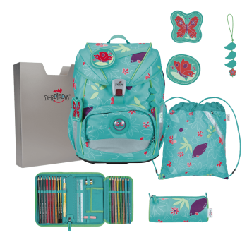 DerDieDas ErgoFlex Light Butterfly Garden  Schulrucksack-Set 5 tlg