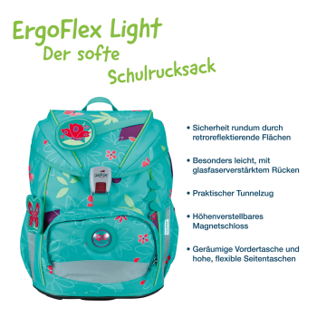 DerDieDas ErgoFlex Light Butterfly Garden  Schulrucksack-Set 5 tlg