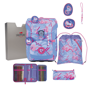 DerDieDas ErgoFlex Easy Exklusiv Superflash Magic Unicorn  Schulranzen-Set 5 tlg.