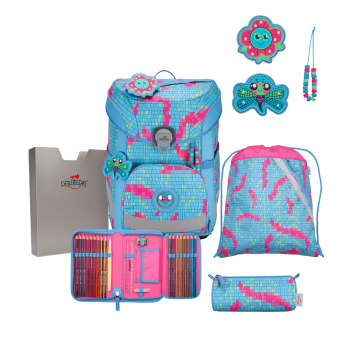 DerDieDas ErgoFlex Easy Happy Pixel  Schulranzen-Set 5 tlg.