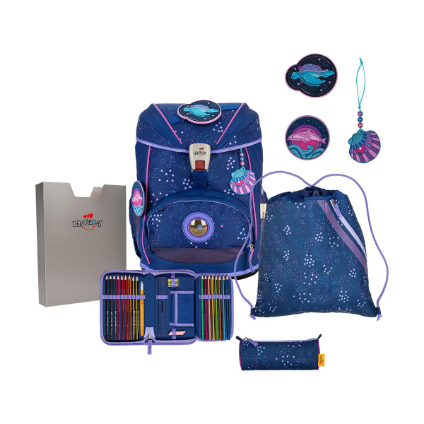 DerDieDas ErgoFlex Deep Ocean Schulrucksack Set 5tlg.