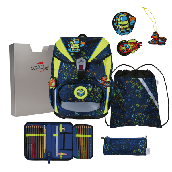 DerDieDas ErgoFlex Light Neon Crazy  Schulrucksack-Set