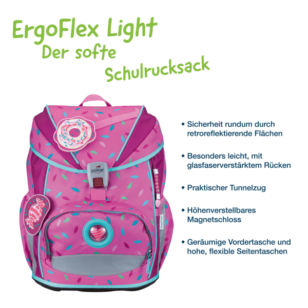 DerDieDas ErgoFlex Light Sweet Sprinkles Schulrucksack-Set